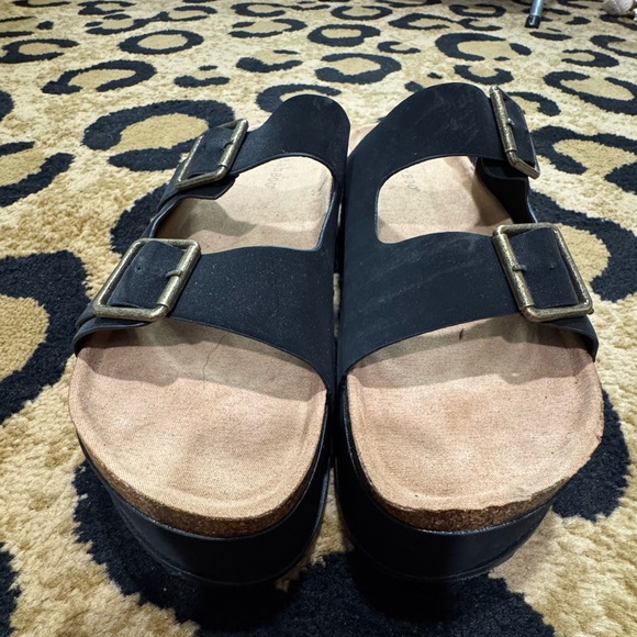 Bamboo platform strap sandal size 9 NEW - Picture 3 of 4